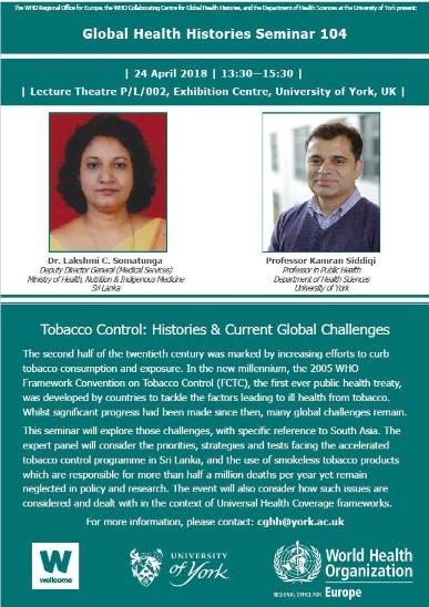 GHH 104 Tobacco Control: Histories & Current Global Challenges 